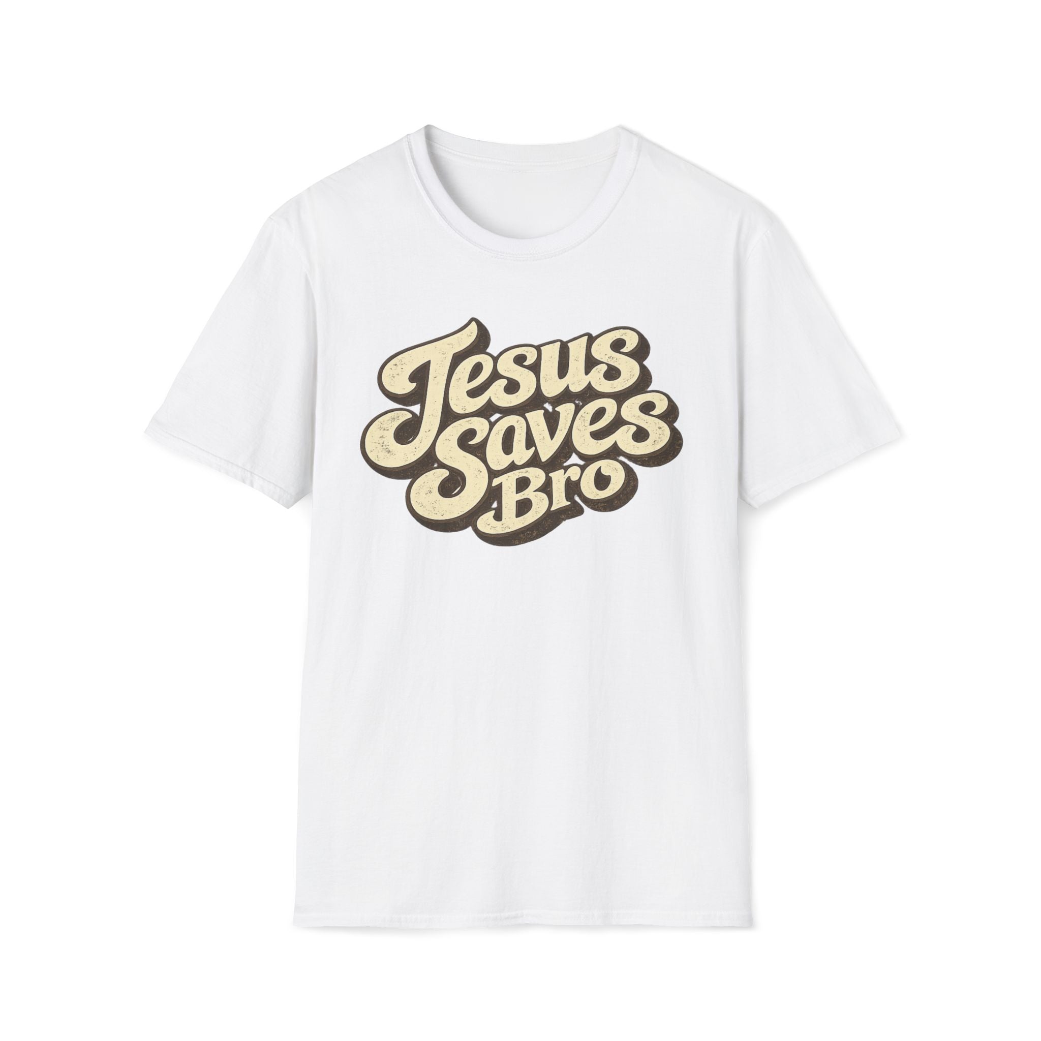Jesus Saves Bro T-Shirt — Retro Christian Faith Tee