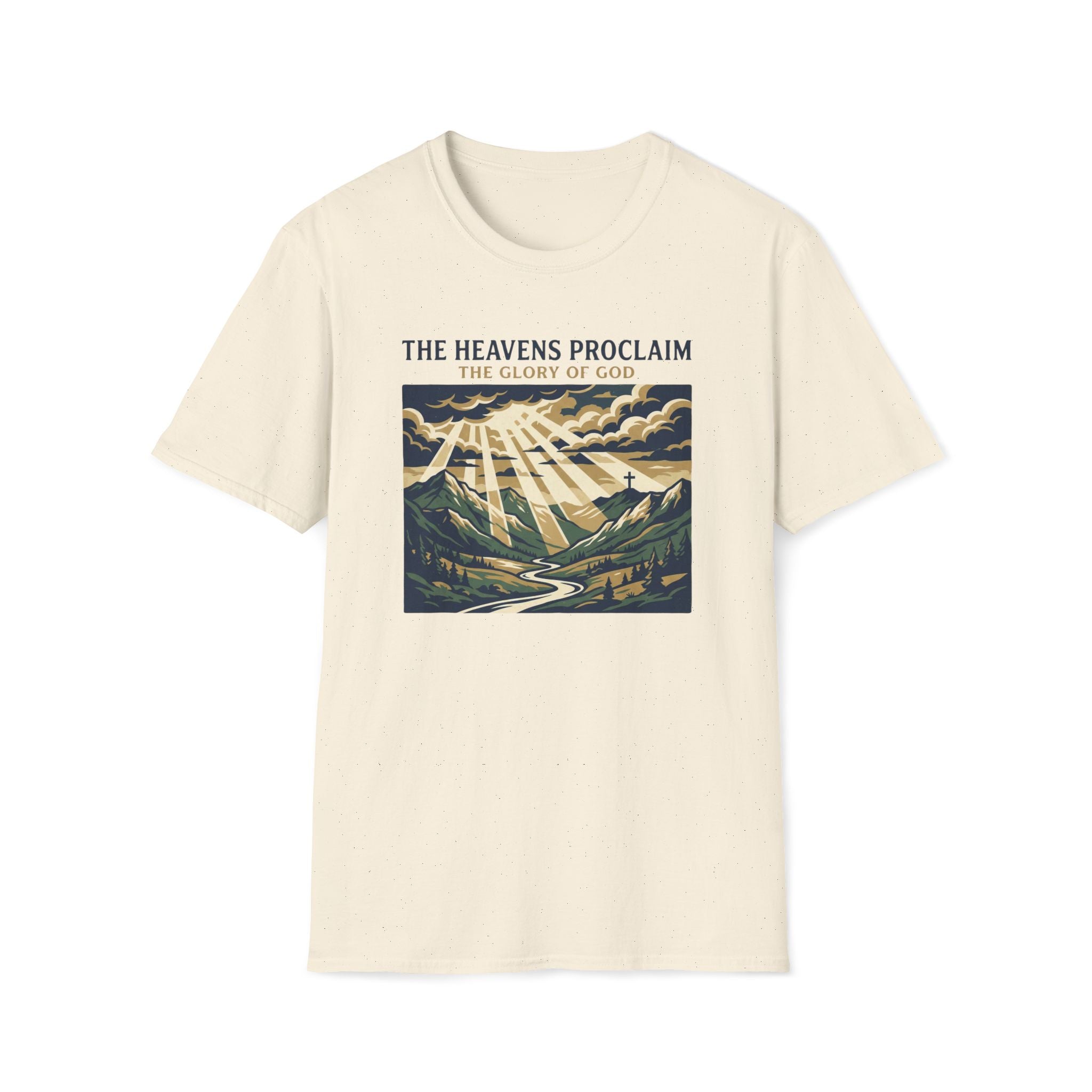 "The Heavens Proclaim" Vintage Sunrise Christian Tee
