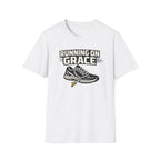 Running On Grace T-Shirt — Christian Running Tee with Sneaker & Cross