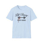 Lift Heavy Pray Hard T-Shirt — Christian Fitness Gym Tee