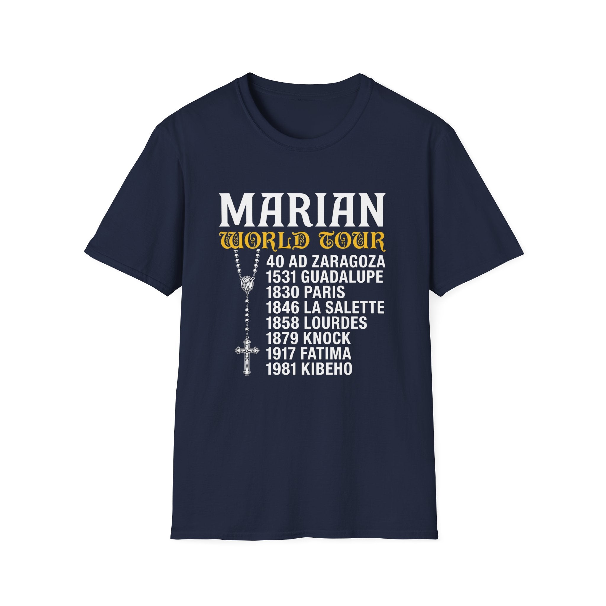 Marian World Tour T-Shirt — Rosary Sites & Apparitions Tee