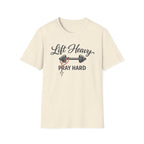 Lift Heavy Pray Hard T-Shirt — Christian Fitness Gym Tee