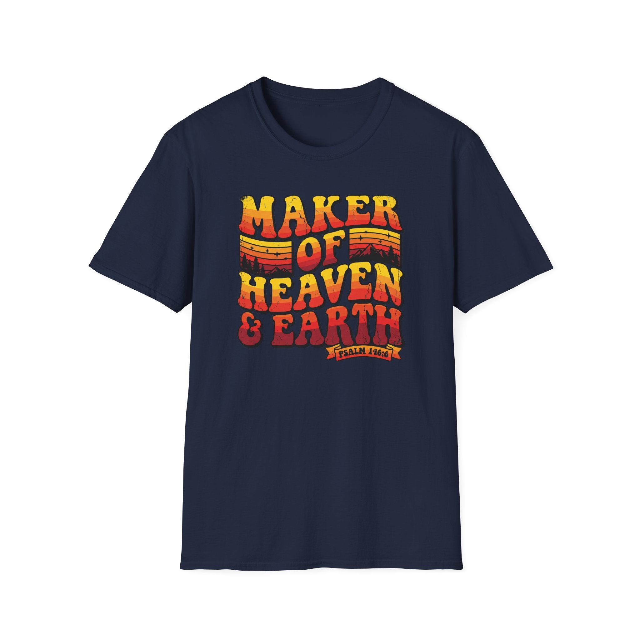 T-Shirt — 'Maker of Heaven & Earth' Retro Christian Graphic Tee