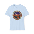 Camping Badge T-Shirt — "When I Consider Your Heavens" Retro Moon & Tent Tee