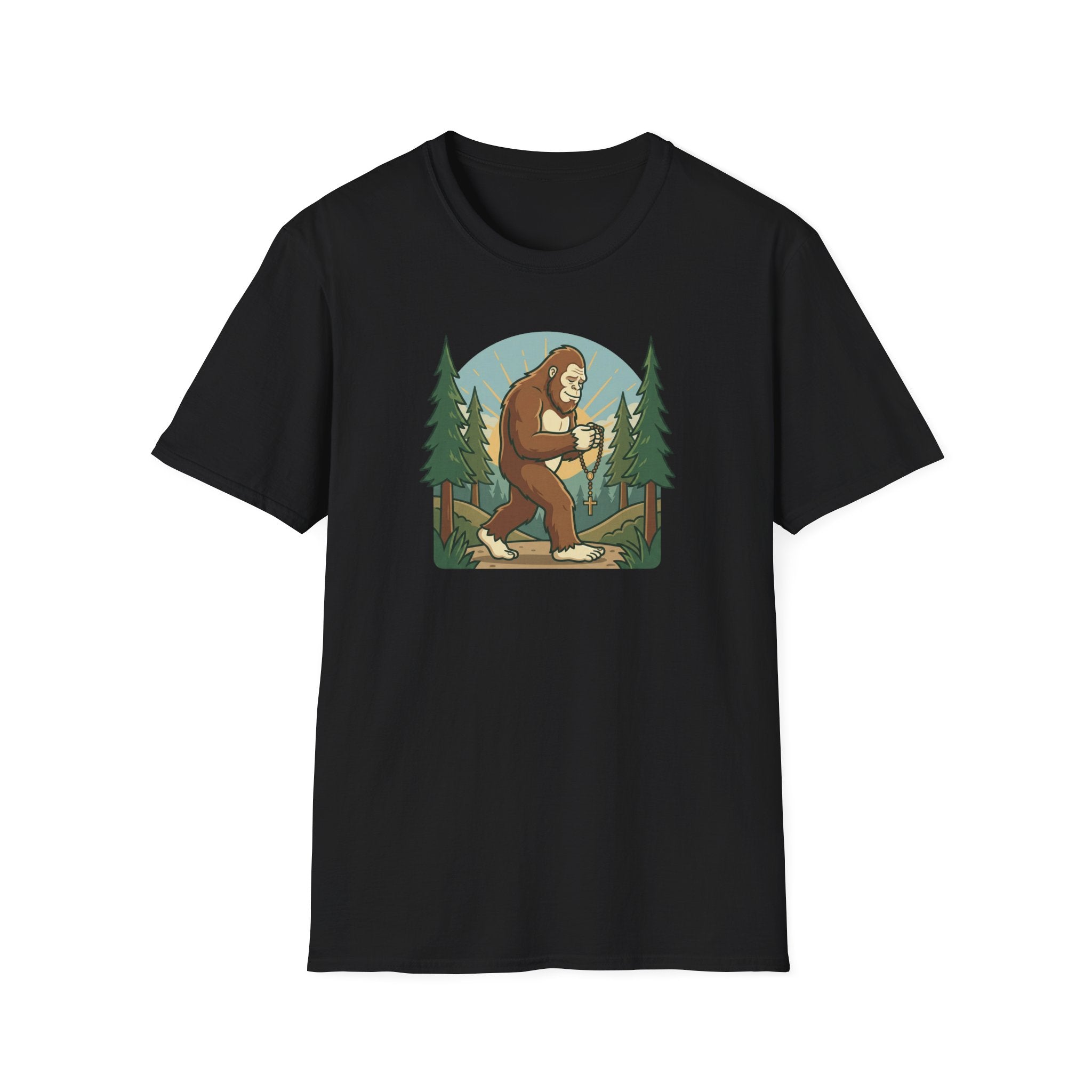 Bigfoot Forest Explorer T-Shirt — Sasquatch Camping Graphic Tee