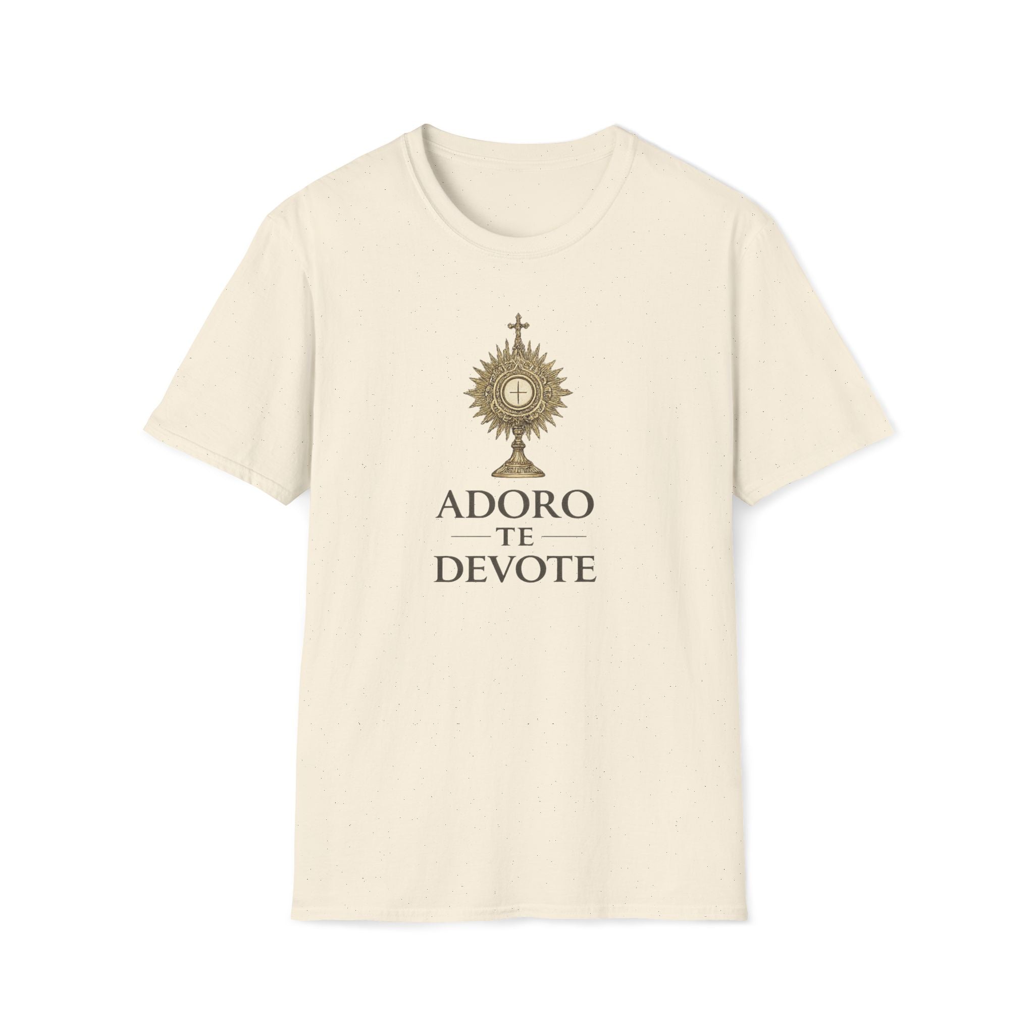T-Shirt — Adoro Te Devote Eucharistic Monstrance Catholic Devotional Tee