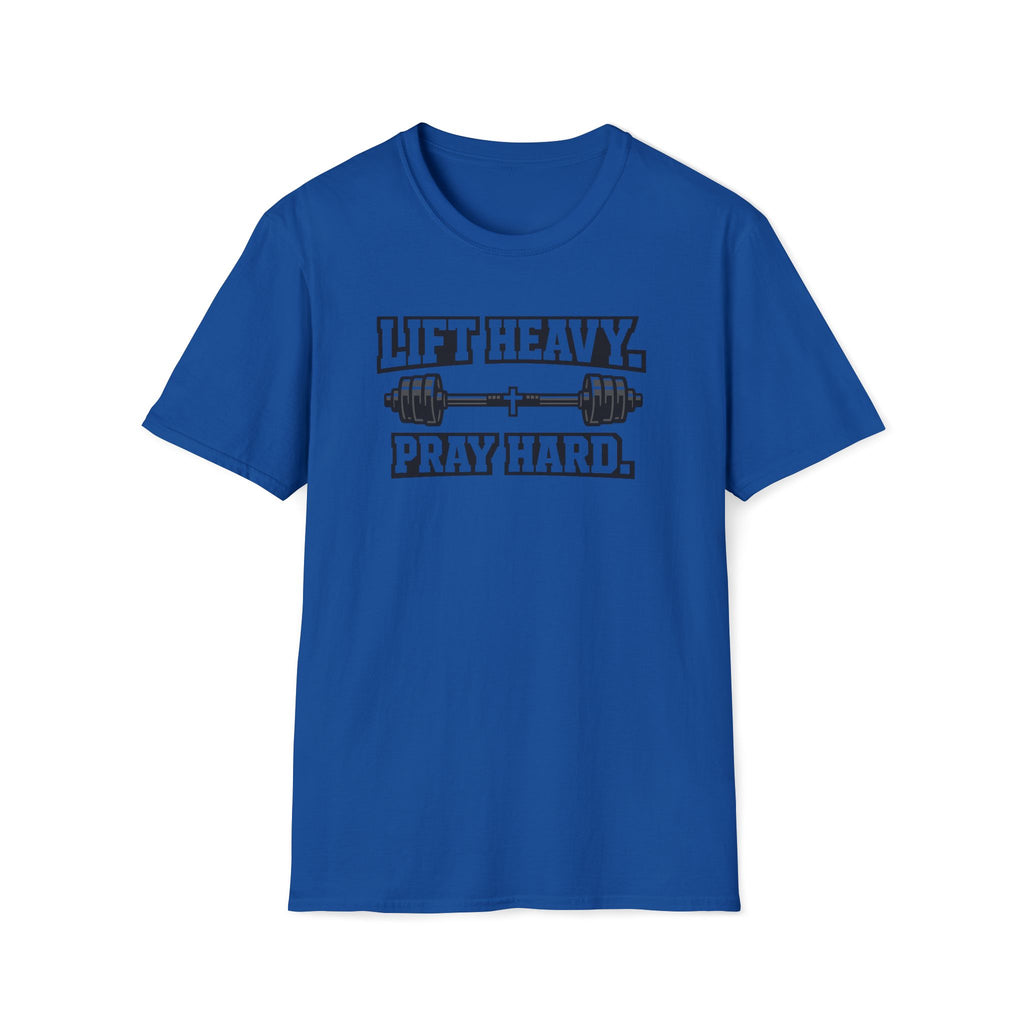 Lift Heavy Pray Hard T-Shirt — Fitness & Faith Gym Tee