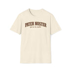 Pater Noster College-Style T‑Shirt — "qui es in caelis" Vintage Religious Tee