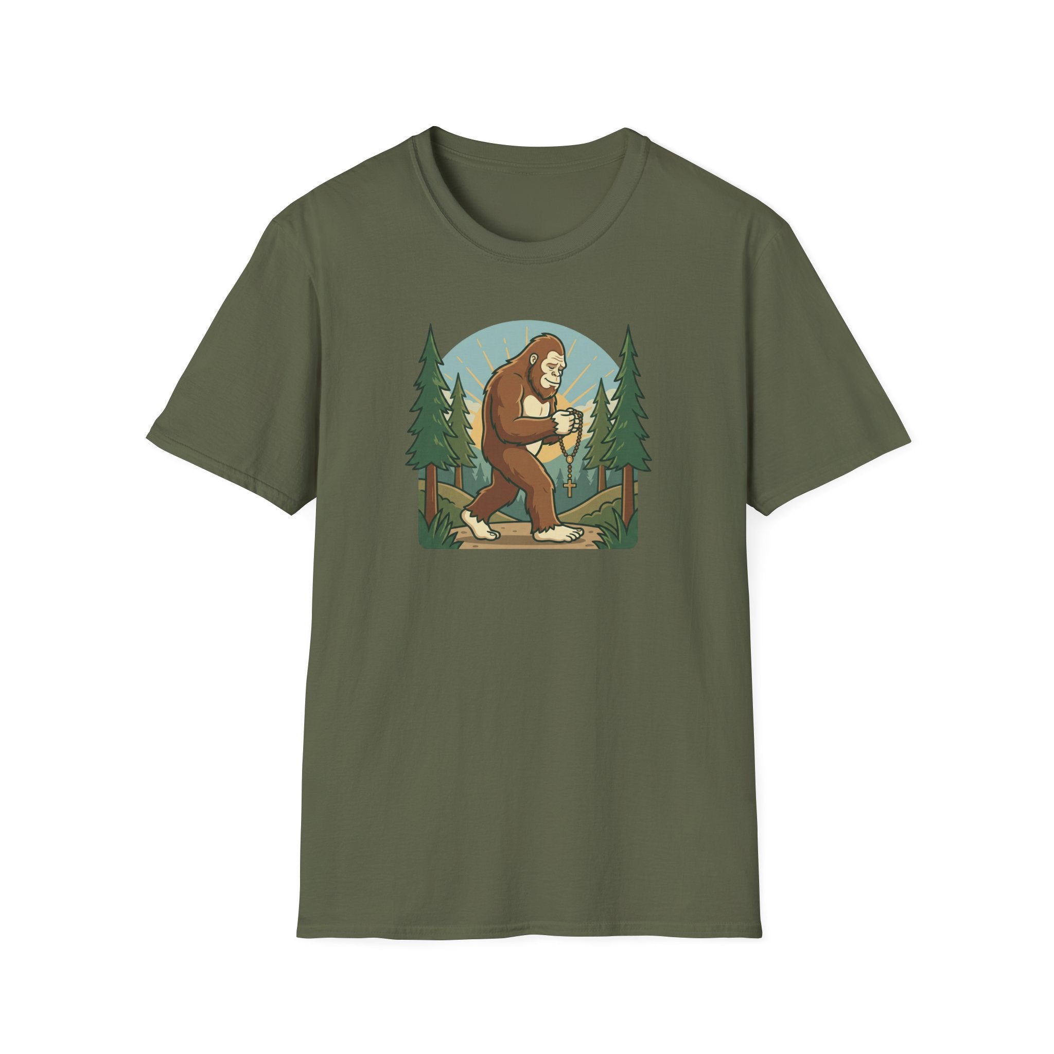 Bigfoot Forest Explorer T-Shirt — Sasquatch Camping Graphic Tee