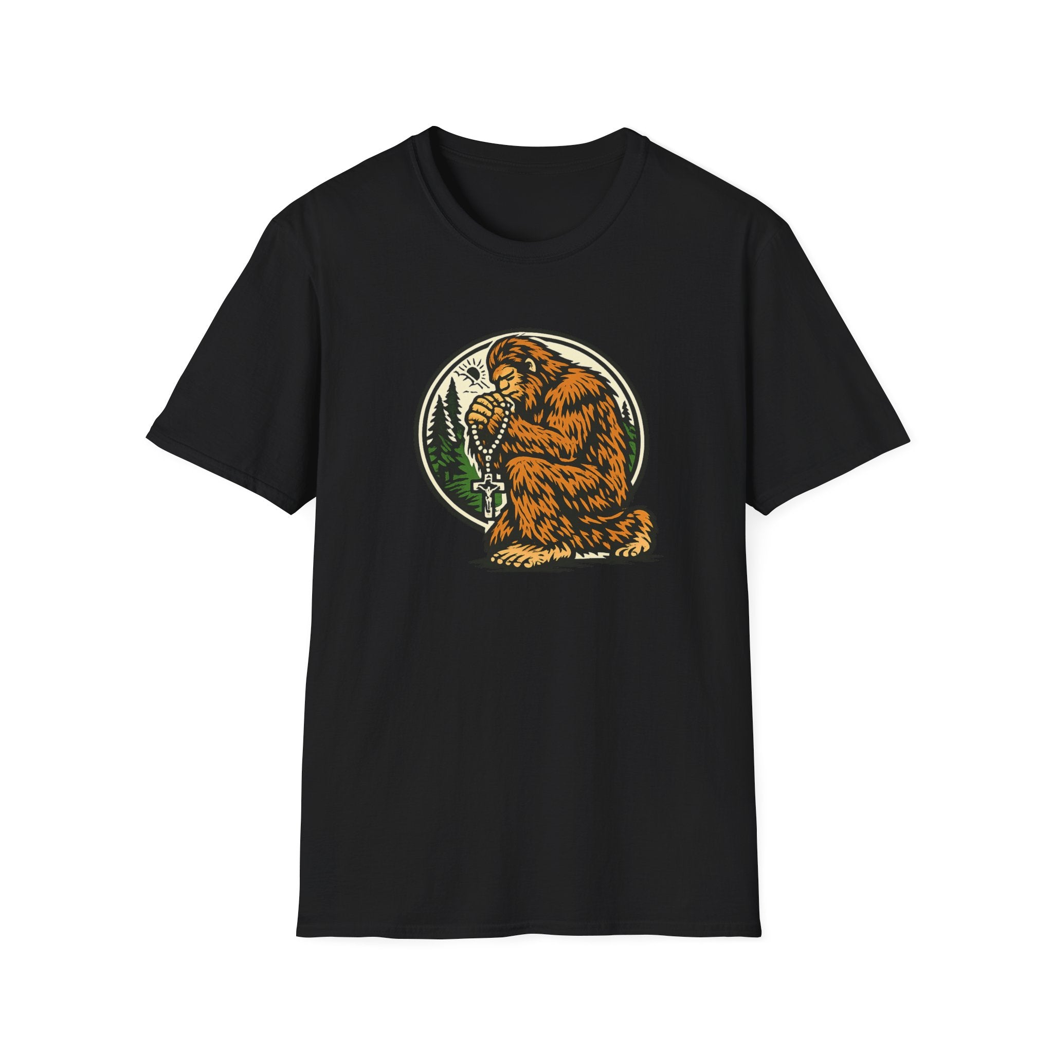 Bigfoot Forest Crest T-Shirt – Retro Sasquatch Outdoor Graphic Tee
