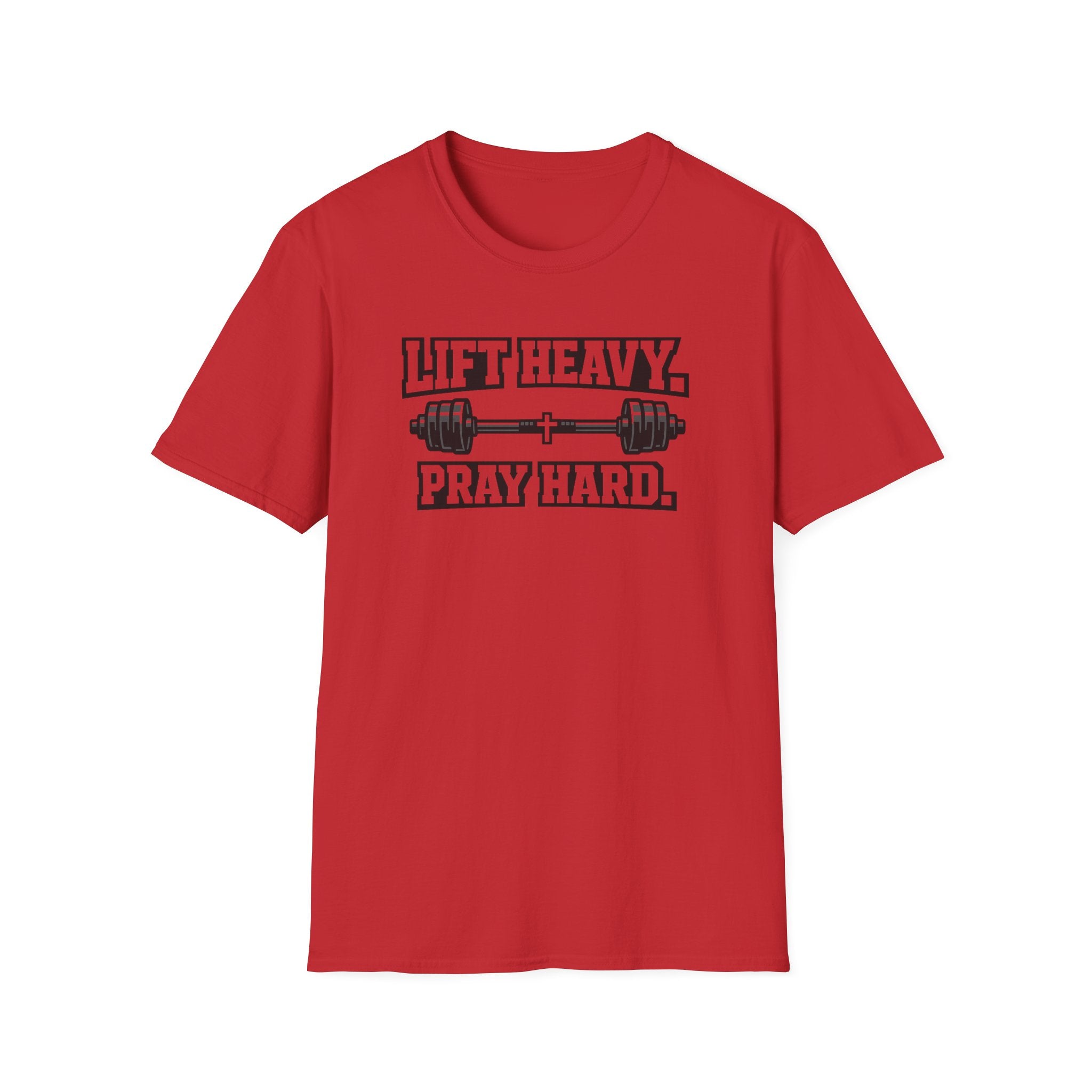 Lift Heavy Pray Hard T-Shirt — Fitness & Faith Gym Tee