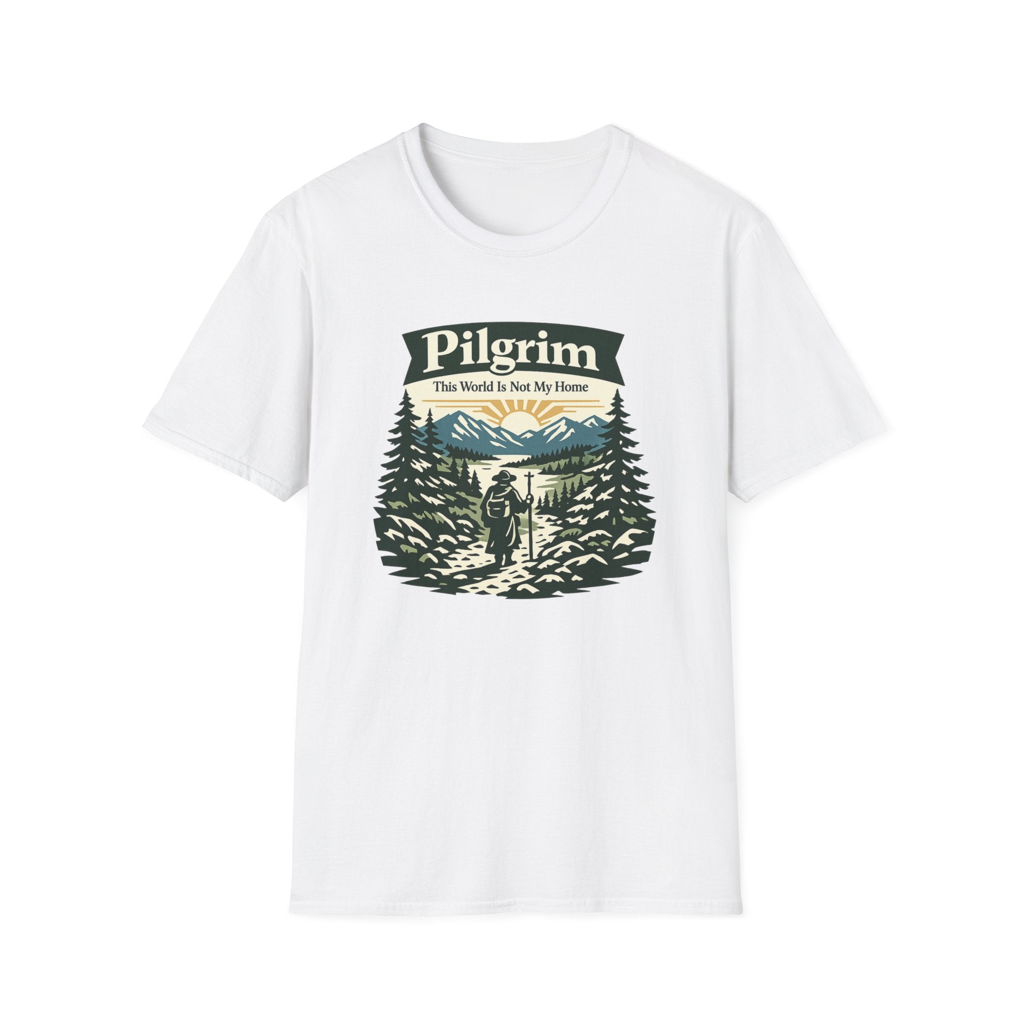 Pilgrim Hiker T-Shirt - "This World Is Not My Home" Vintage Outdoor Tee