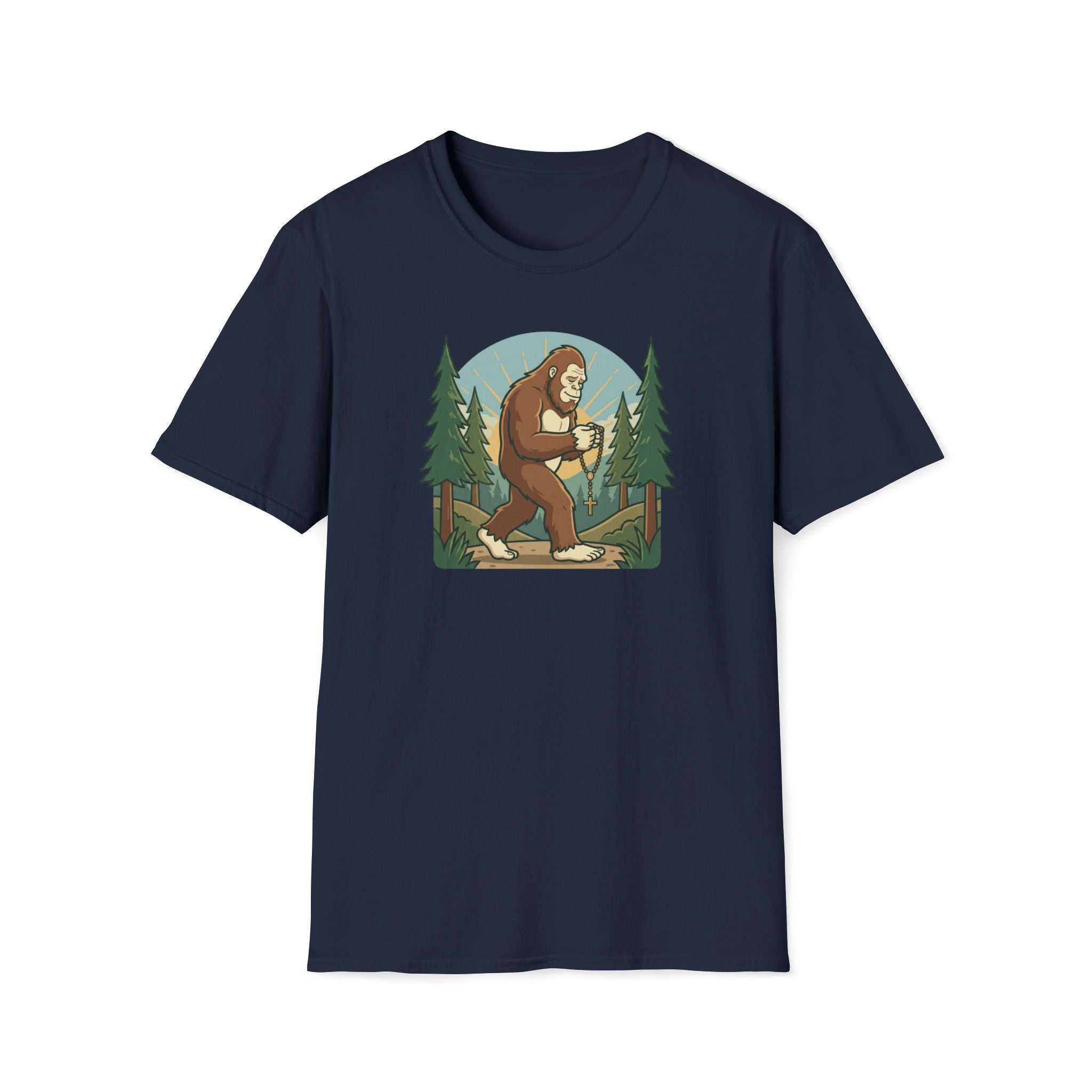 Bigfoot Forest Explorer T-Shirt — Sasquatch Camping Graphic Tee