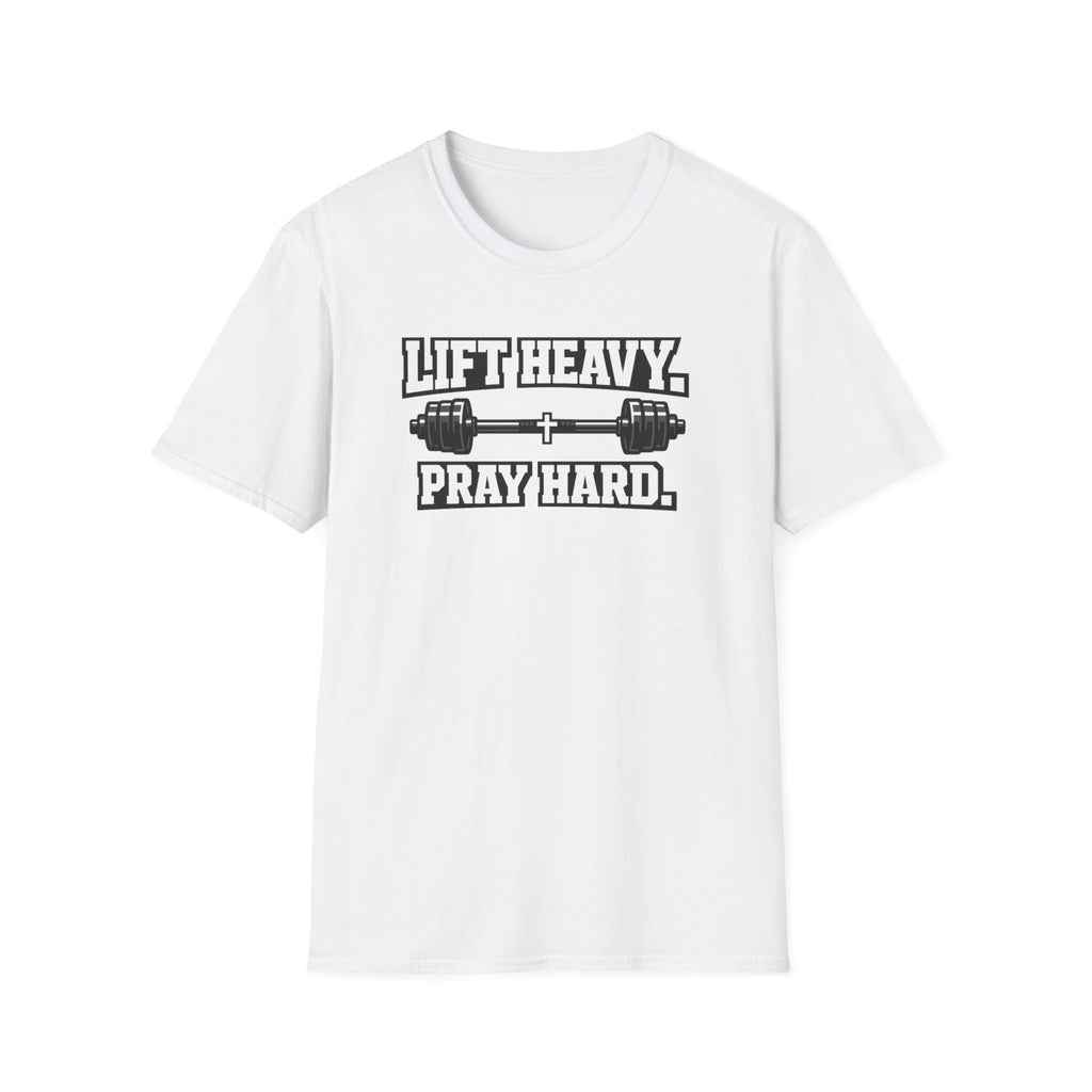 Lift Heavy Pray Hard T-Shirt — Fitness & Faith Gym Tee