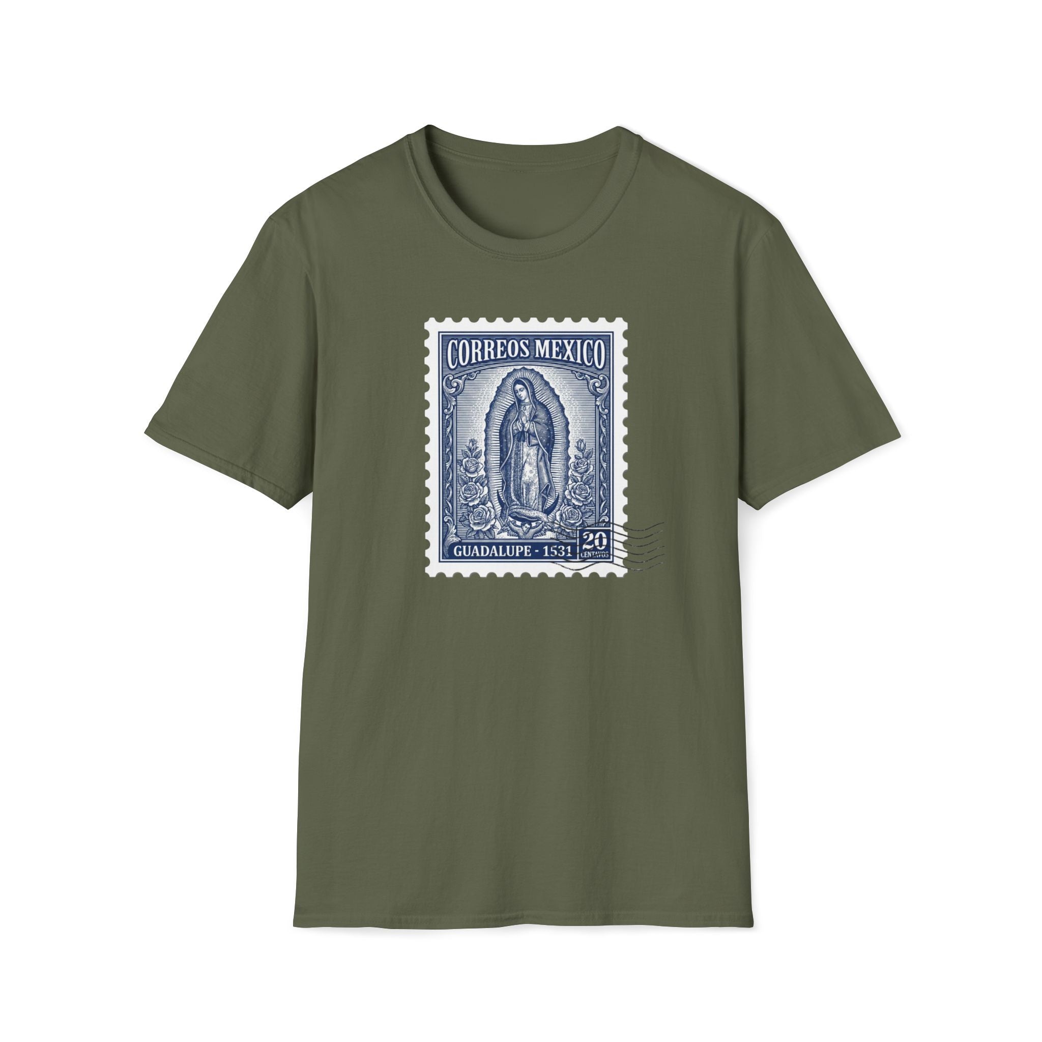 Guadalupe Stamp T-Shirt – Vintage 'Correos Mexico' Virgen de Guadalupe Tee