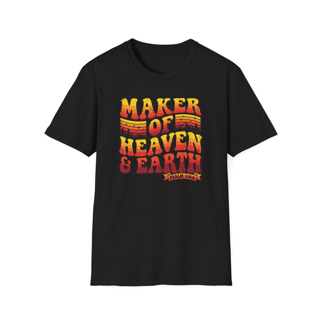 T-Shirt — 'Maker of Heaven & Earth' Retro Christian Graphic Tee