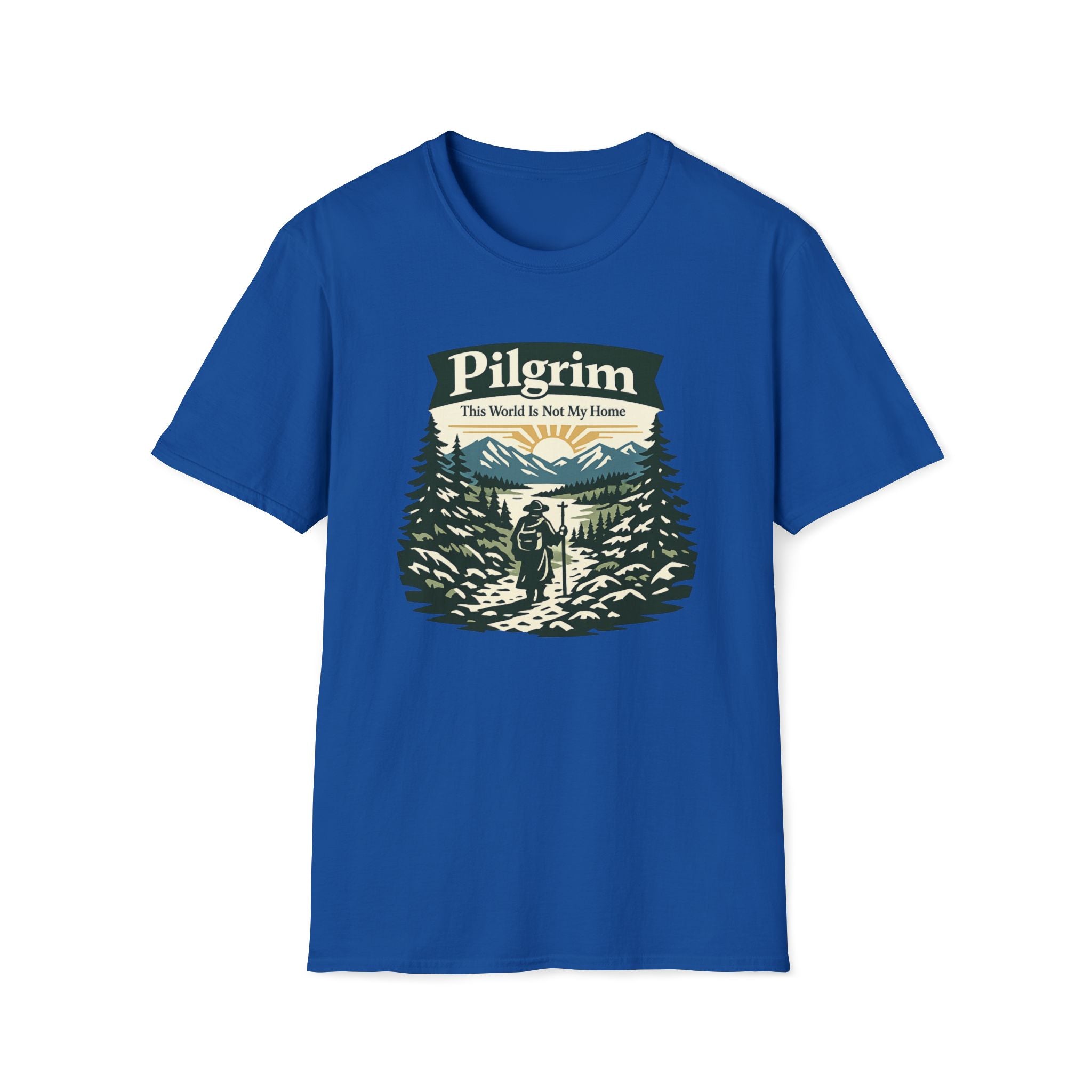 Pilgrim Hiker T-Shirt - "This World Is Not My Home" Vintage Outdoor Tee