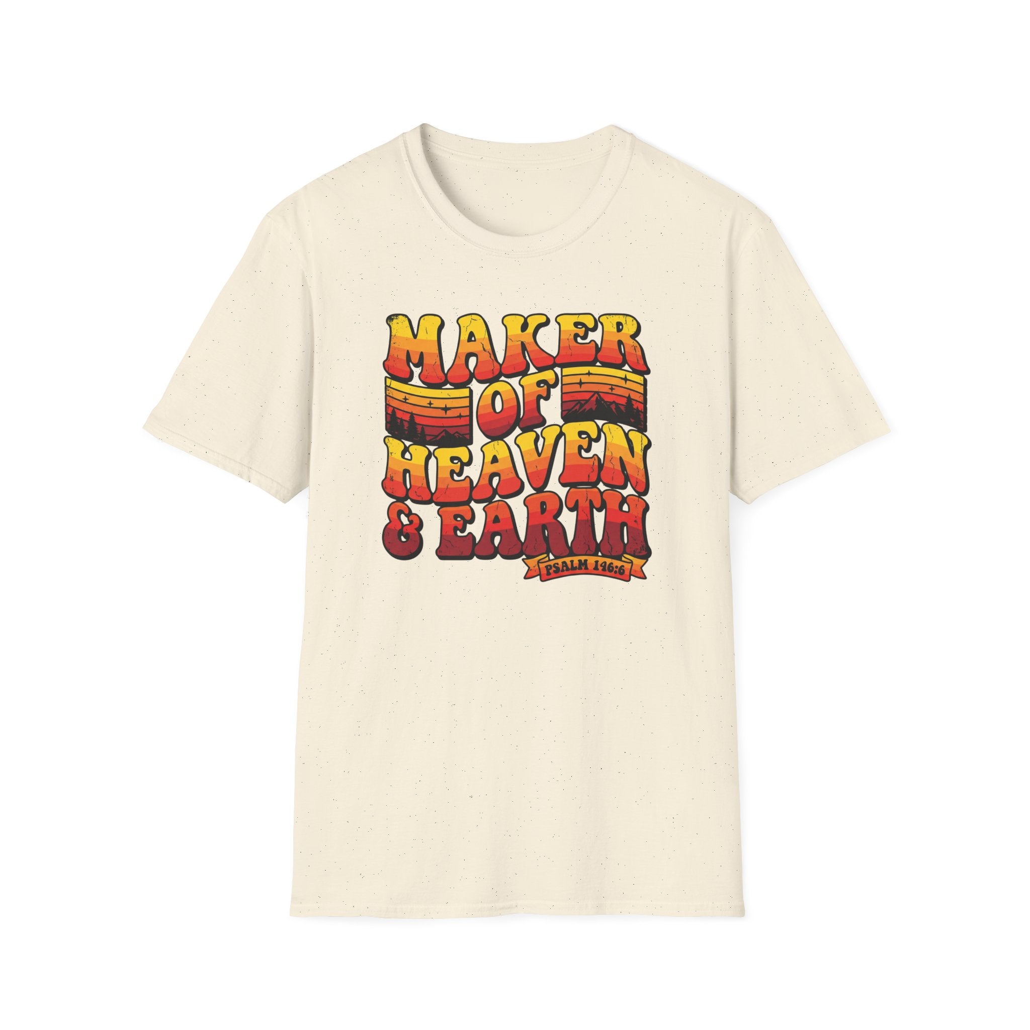 T-Shirt — 'Maker of Heaven & Earth' Retro Christian Graphic Tee