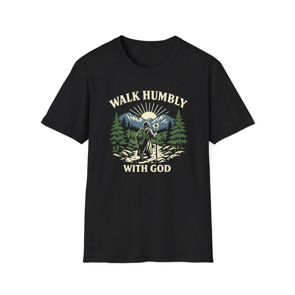 Walk Humbly With God T-Shirt — Christian Faith Mountain Tee