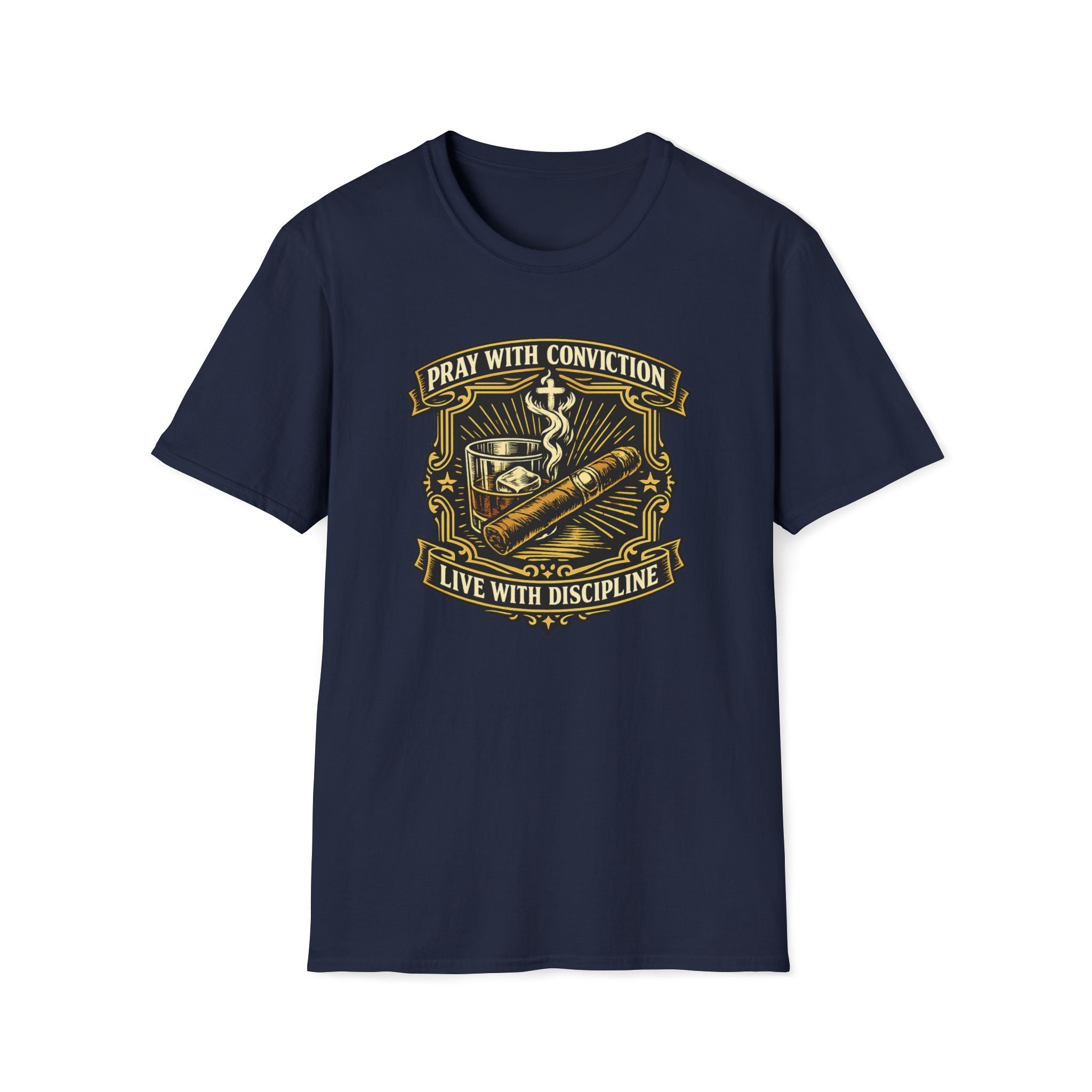 Prayer & Discipline T-Shirt — "Pray With Conviction, Live With Discipline" Religious Faith Tee