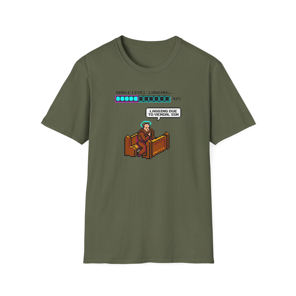 T-Shirt — Pixel Video Game Loading 'Practice Level: I Promise I’ll Be Ready, Sir' Retro Gamer Shirt