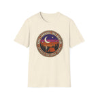 Camping Badge T-Shirt — "When I Consider Your Heavens" Retro Moon & Tent Tee
