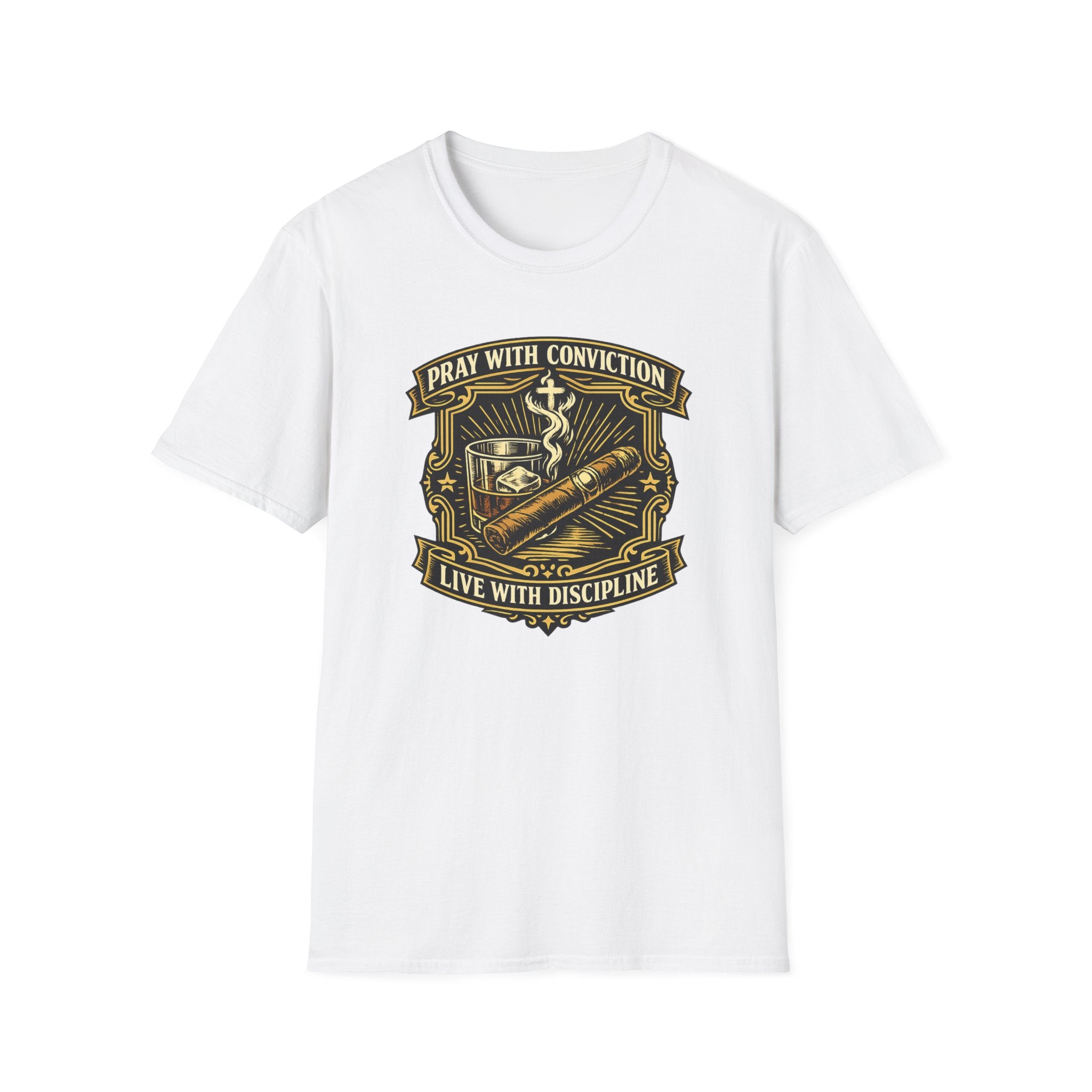 Prayer & Discipline T-Shirt — "Pray With Conviction, Live With Discipline" Religious Faith Tee