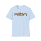 Pater Noster College-Style T‑Shirt — "qui es in caelis" Vintage Religious Tee