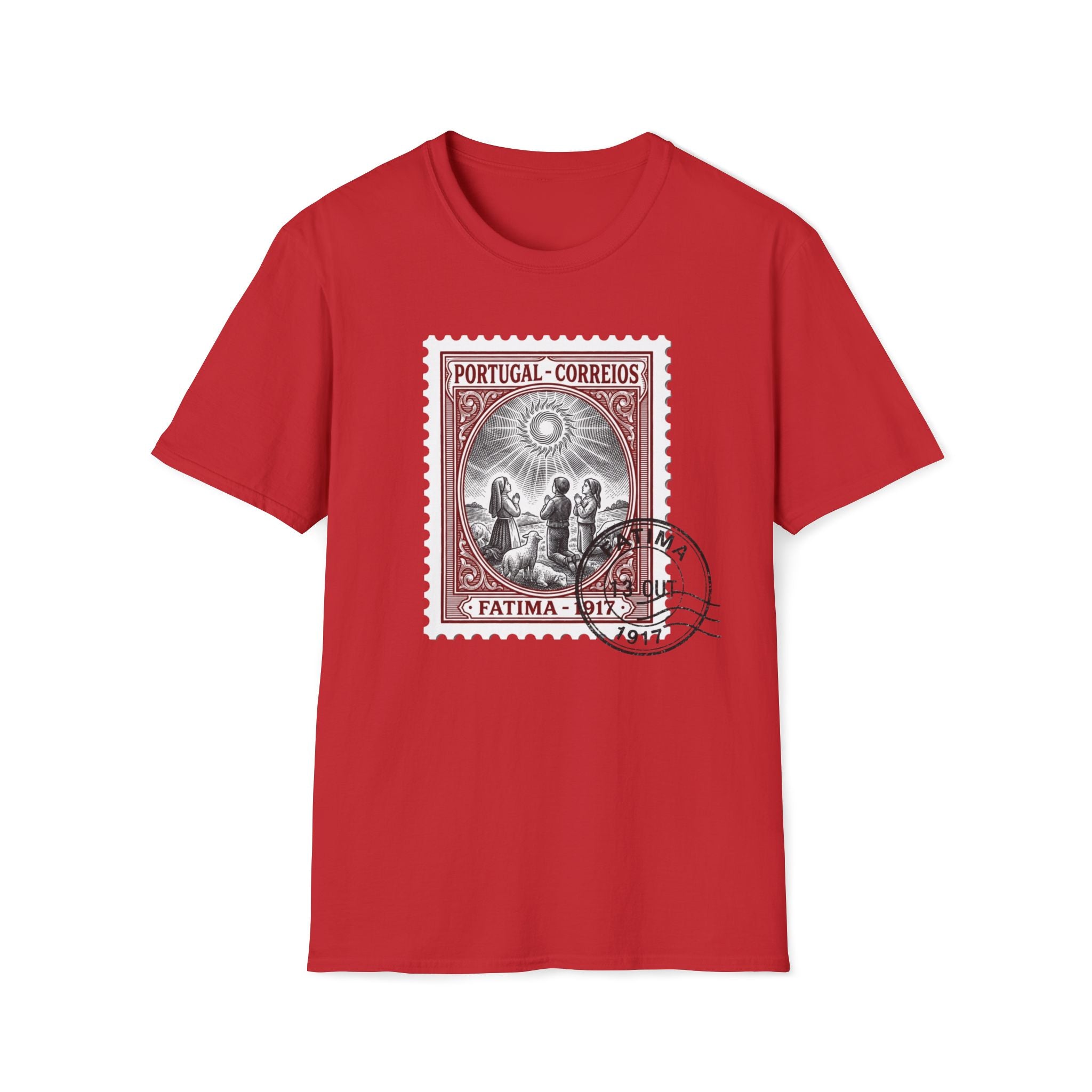 T-Shirt — Vintage Fatima Portugal Stamp Graphic Tee