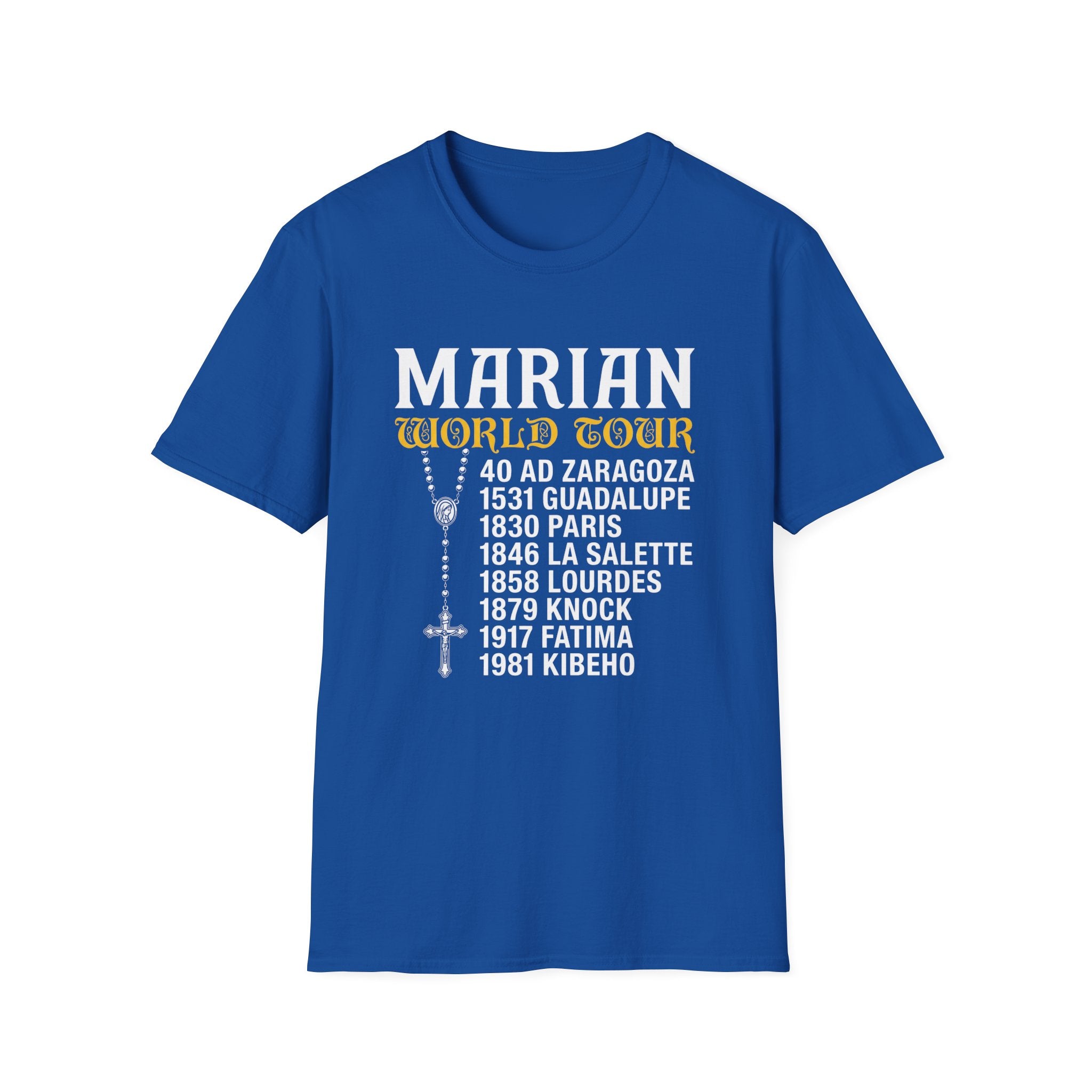 Marian World Tour T-Shirt — Rosary Sites & Apparitions Tee