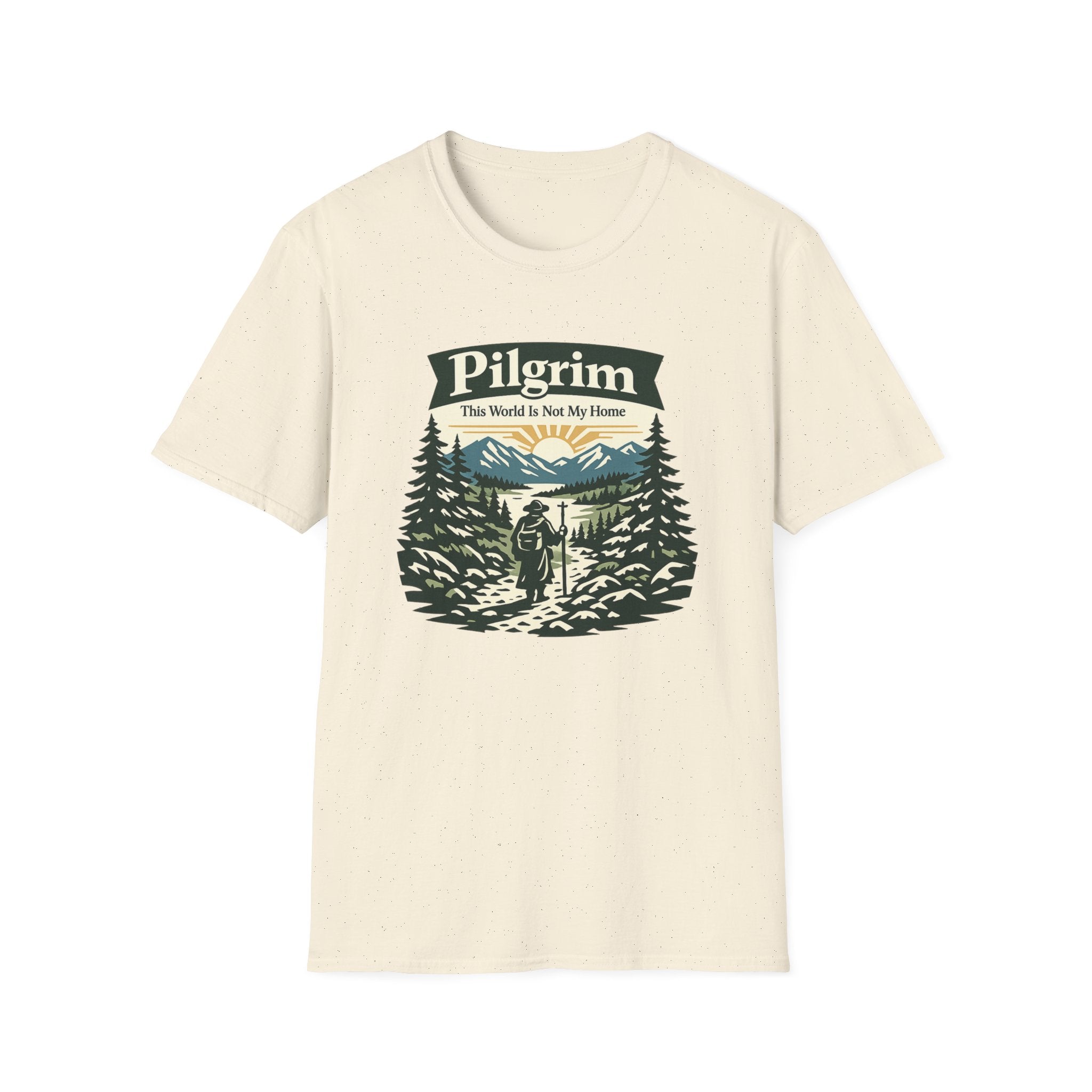 Pilgrim Hiker T-Shirt - "This World Is Not My Home" Vintage Outdoor Tee