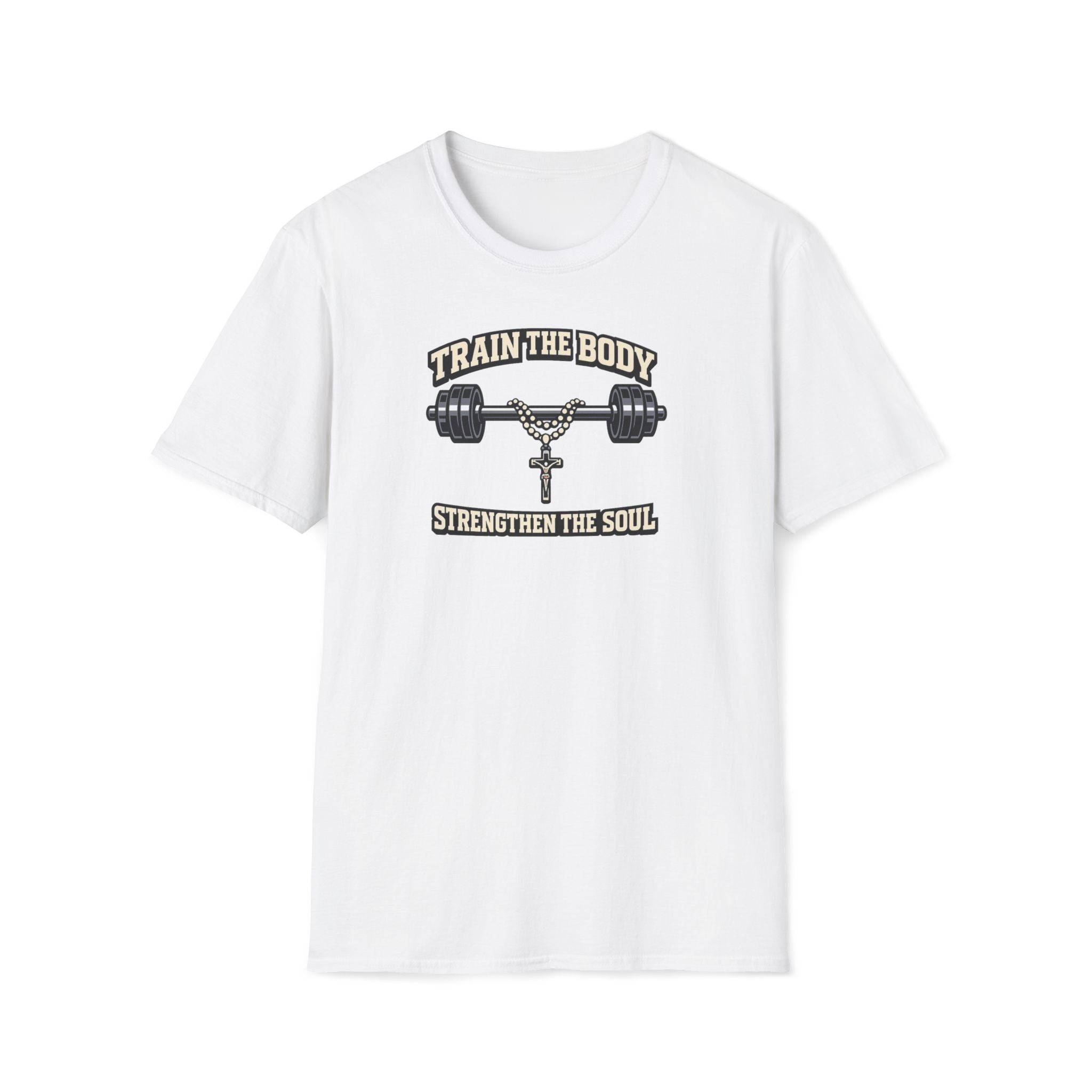 Workout T-Shirt — "Train the Body, Strengthen the Soul" Fitness Tee