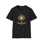 Religious Monstrance T-Shirt — “Adoremus in Aeternum” Catholic Eucharist Tee