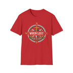 When Lost Compass T-Shirt — "When Lost Follow the Saints" Christian Compass Tee
