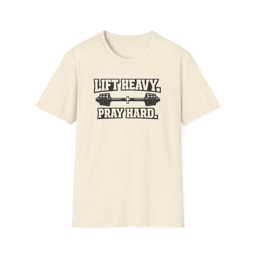 Lift Heavy Pray Hard T-Shirt — Fitness & Faith Gym Tee
