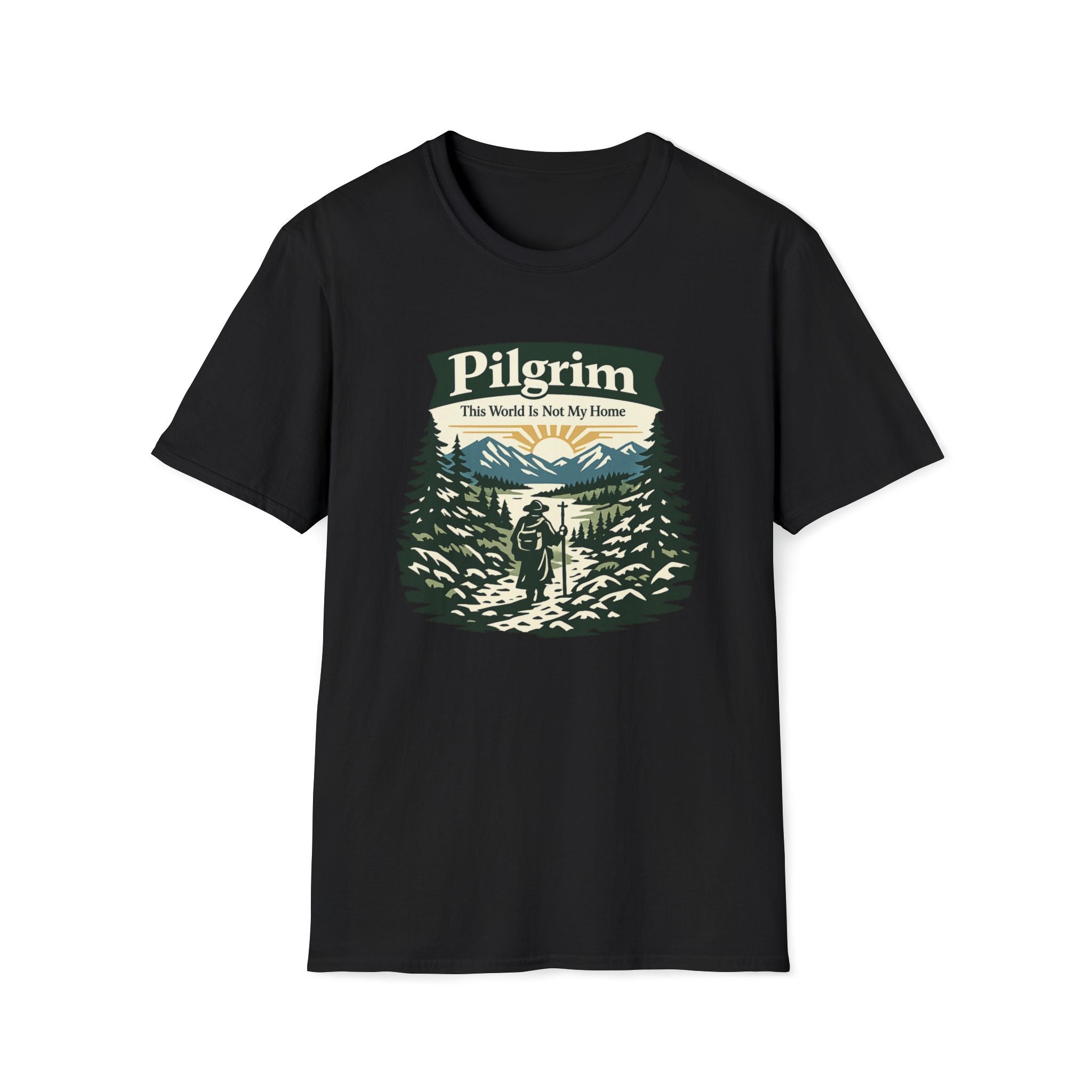 Pilgrim Hiker T-Shirt - "This World Is Not My Home" Vintage Outdoor Tee