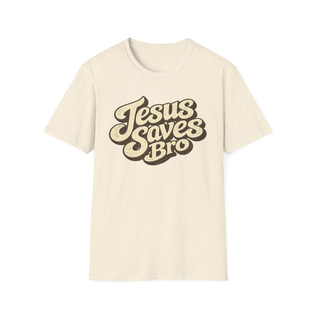 Jesus Saves Bro T-Shirt — Retro Christian Faith Tee