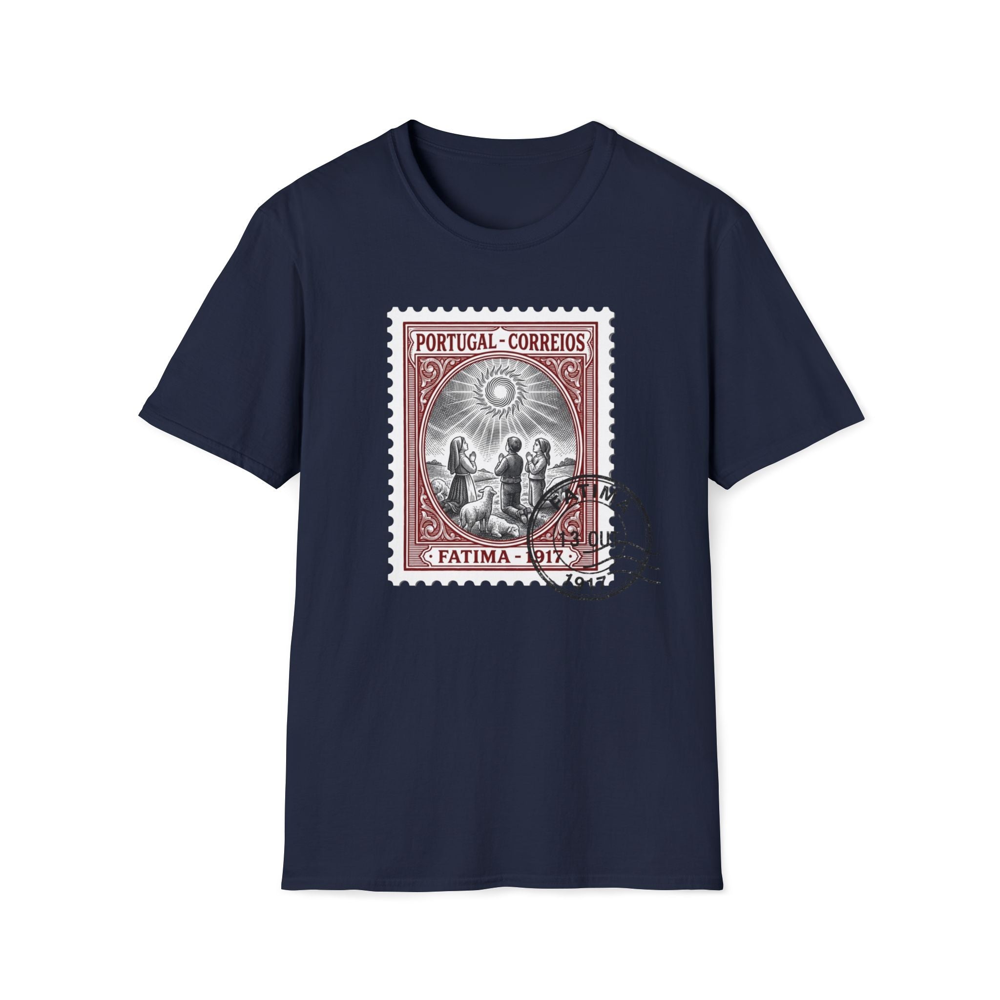 T-Shirt — Vintage Fatima Portugal Stamp Graphic Tee
