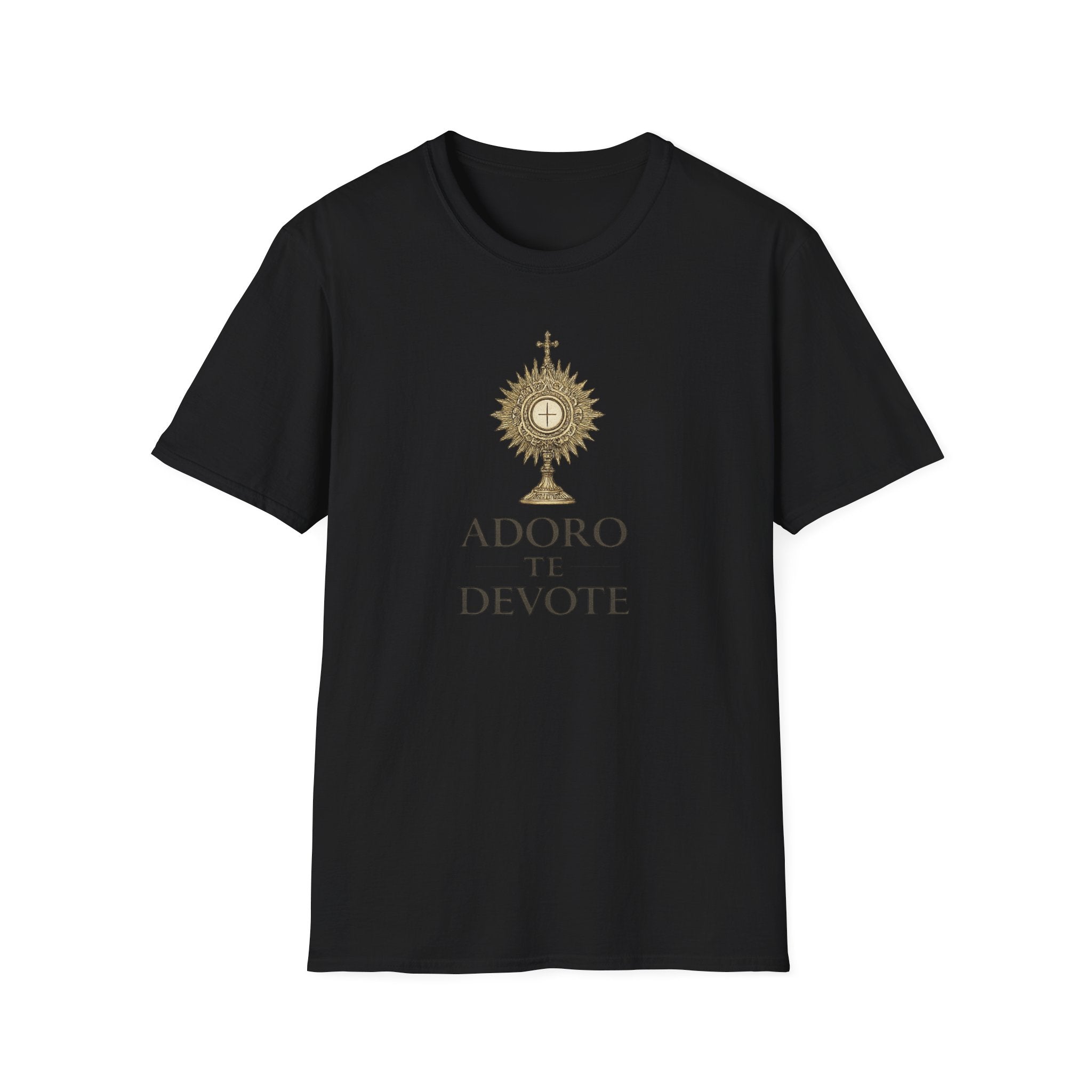 T-Shirt — Adoro Te Devote Eucharistic Monstrance Catholic Devotional Tee