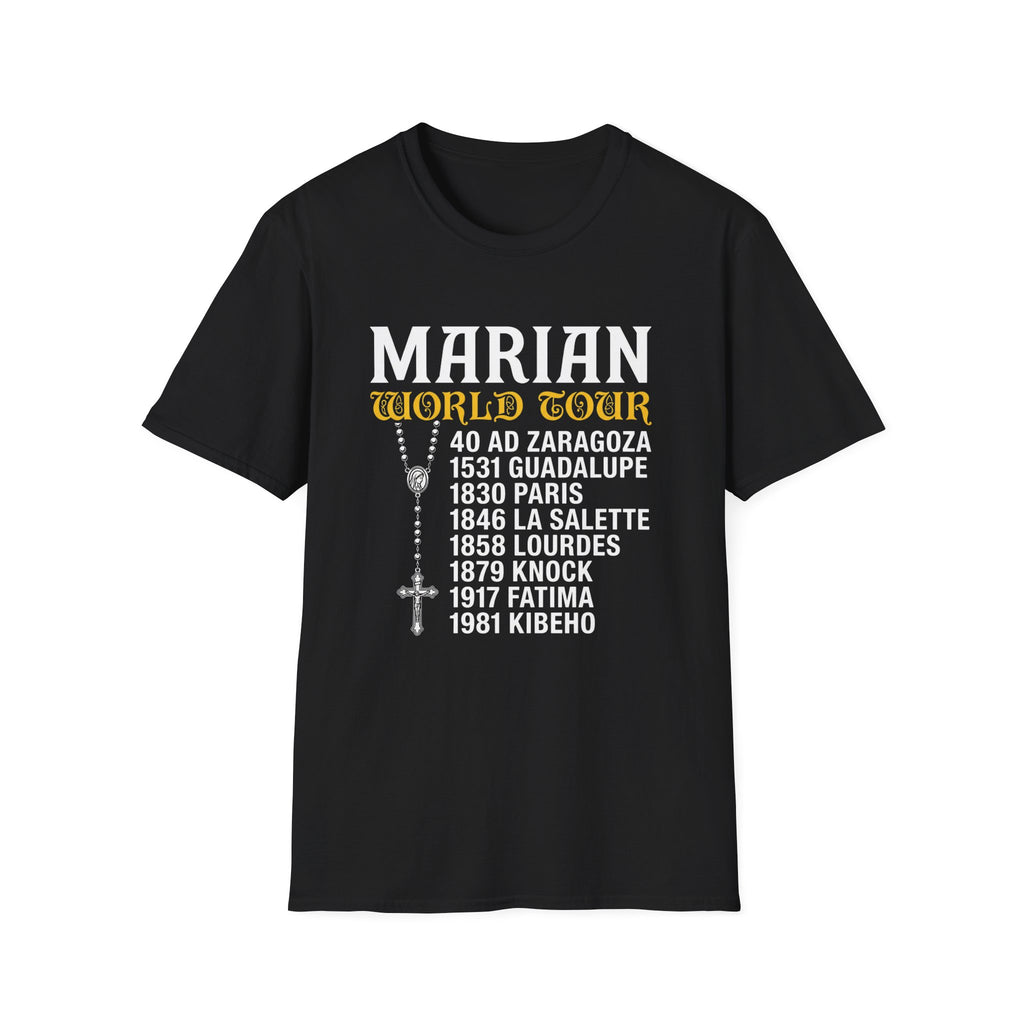 Marian World Tour T-Shirt — Rosary Sites & Apparitions Tee