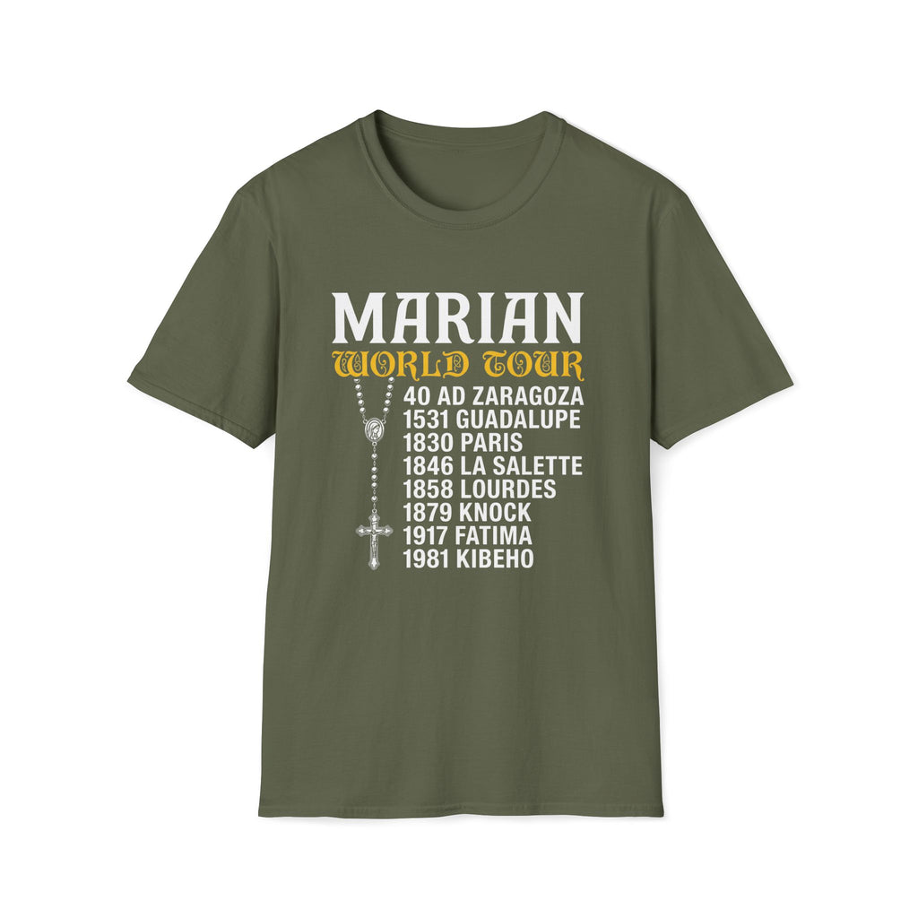 Marian World Tour T-Shirt — Rosary Sites & Apparitions Tee