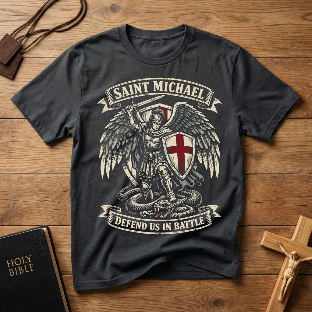 Saint Michael Woodcut T-Shirt