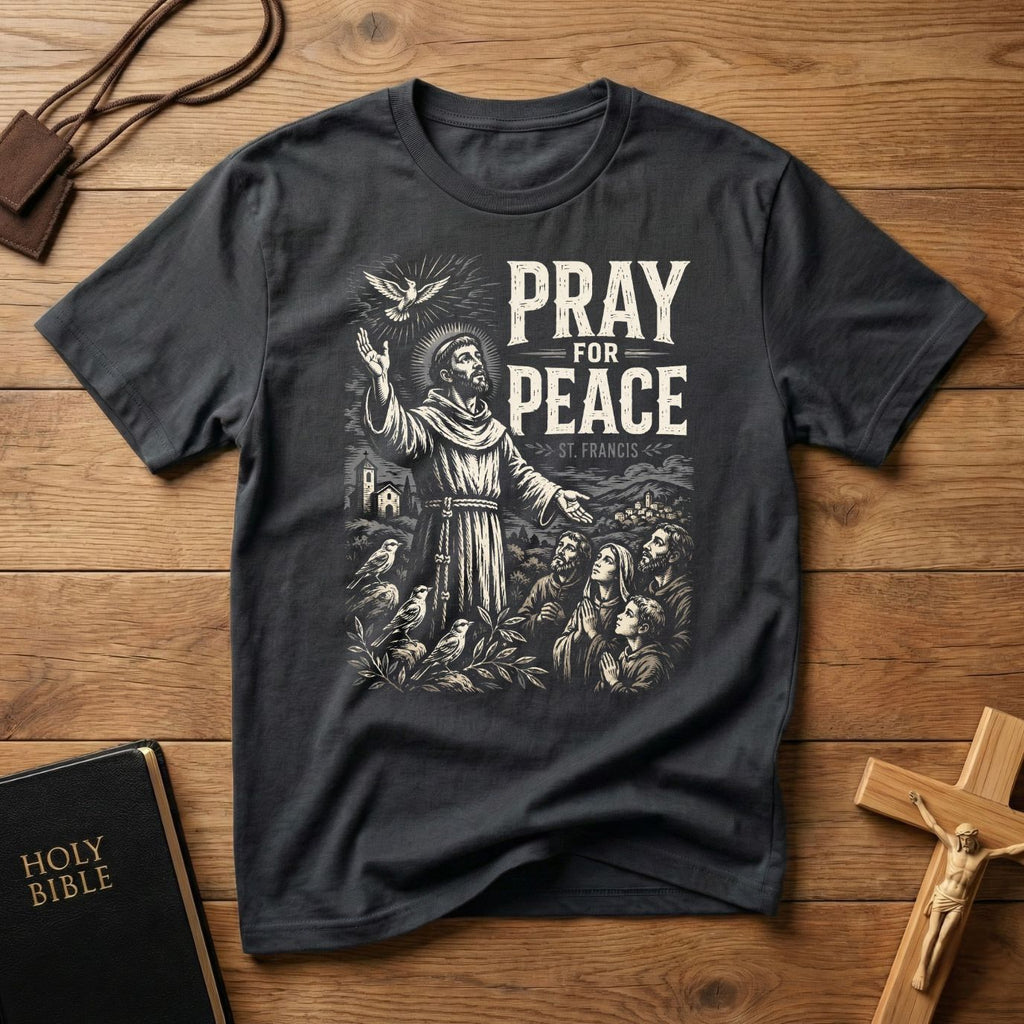 Saint Francis Wood Cut T-Shirt