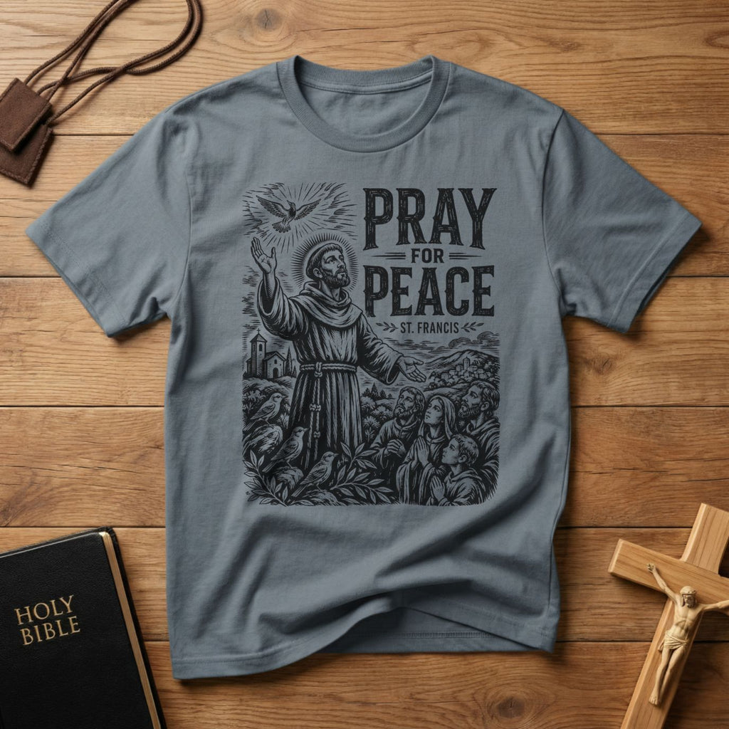 Saint Francis Wood Cut T-Shirt