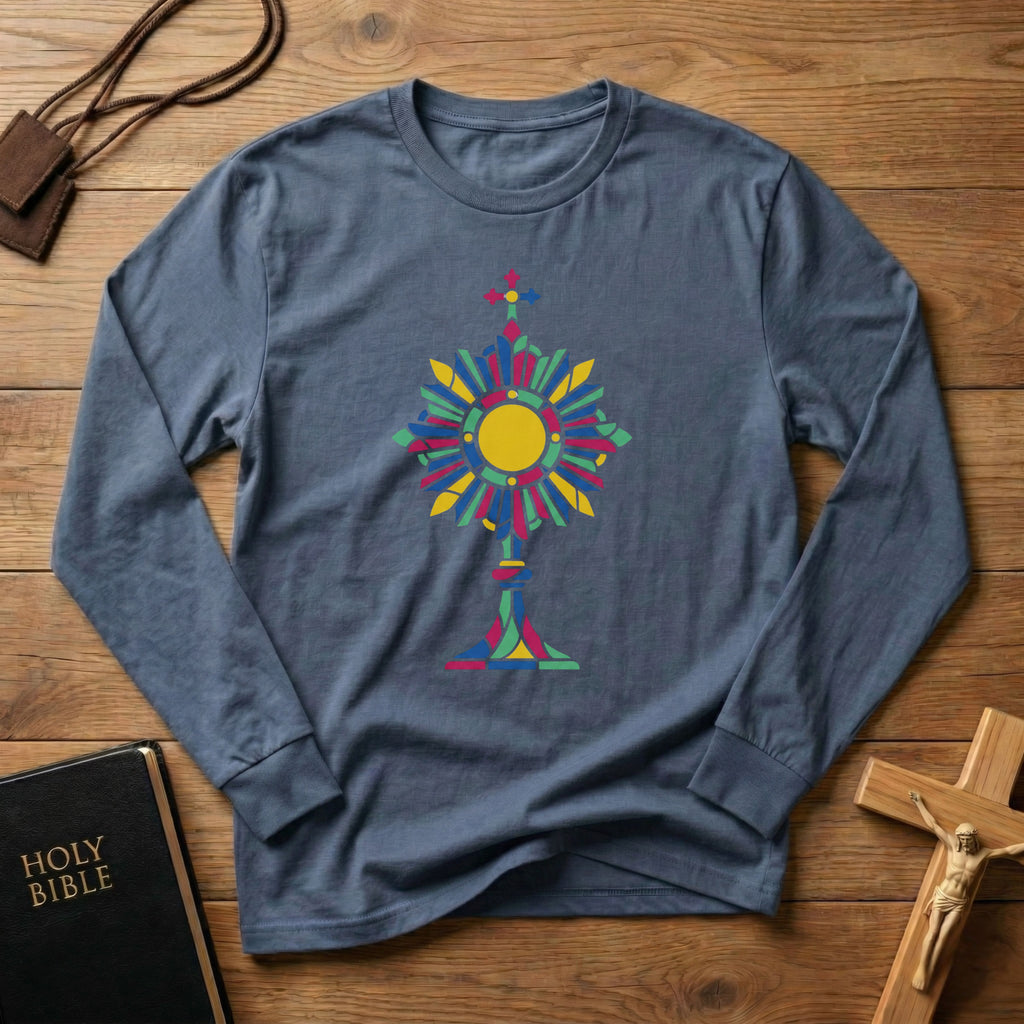 Stained Glass Monstrance Long Sleeve Tee