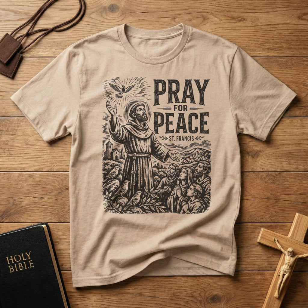 Saint Francis Wood Cut T-Shirt