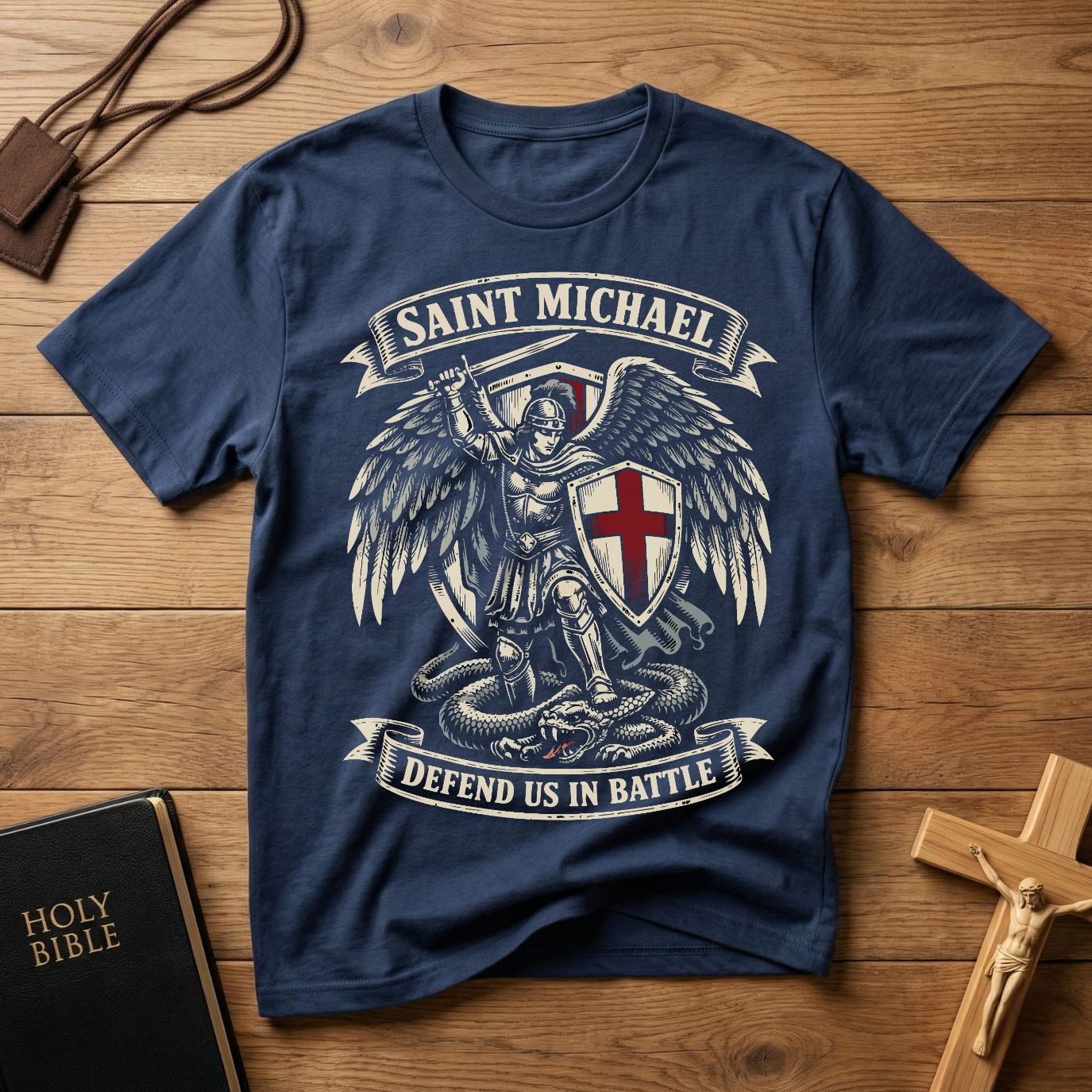 Saint Michael Woodcut T-Shirt