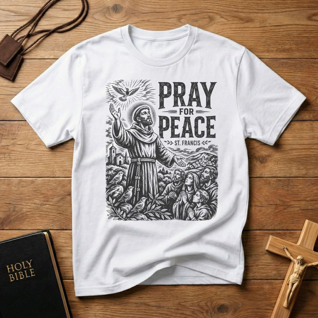 Saint Francis Wood Cut T-Shirt