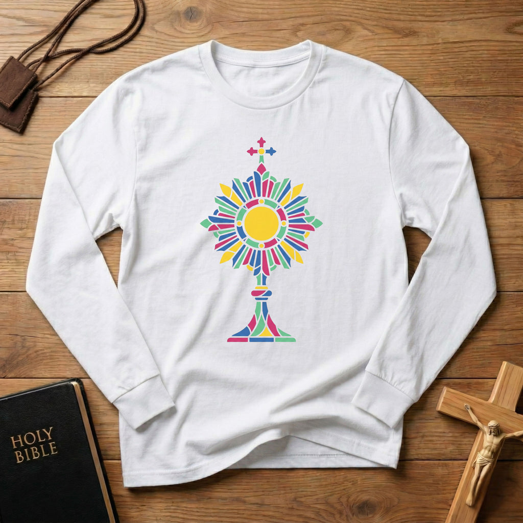 Stained Glass Monstrance Long Sleeve Tee