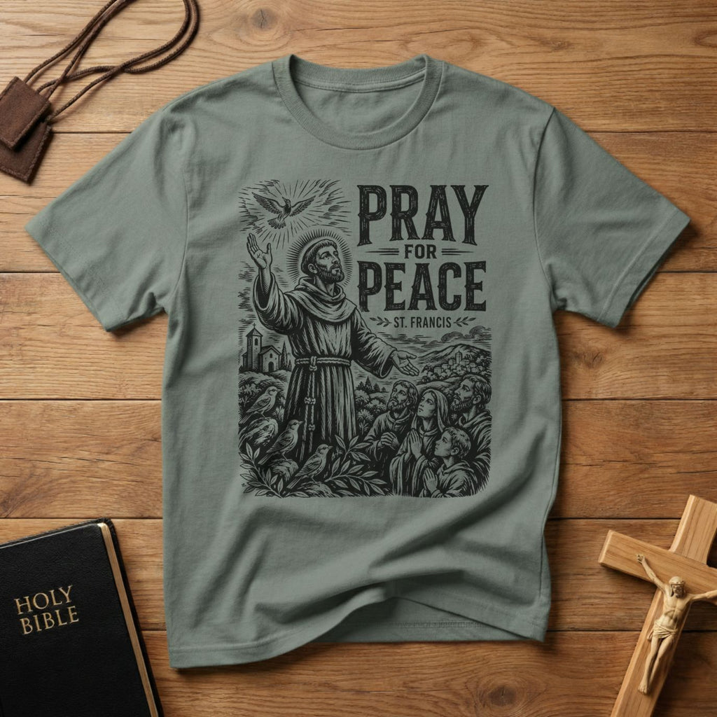 Saint Francis Wood Cut T-Shirt